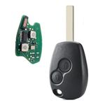 INOKEY Complete Blank Programming Key for Renault Clio 3 2006 to 2012 in 2 Buttons – with Circuit Board, Transponder, Battery and Blade