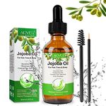 Jojoba Oil for Hair Growth, 100 Pure Organic Jojoba Oil Cold Pressed Unrefined, Hexane Free, Jojoba Oil for Skin Hair Body Ear and Nails, 60ml