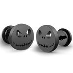 2PCS Anti-Allergy Skull Stud Earring Skeleton Earrings Men Punk Skull Ear Stud Girl Boy Skull Earrings for Party Stainless Steel Male Earring Halloween Earrings