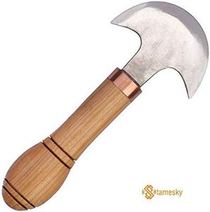 Stamesky Round Leather Knife. Doubled Edged, Rounded Knife for Leather Crafts - by . (Small)