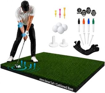 Amazique 5×4 Golf Mat, Non-Slip Hitting Mat with 40mm Total Thickness, 20mm Realistic Turf + 20mm EVA Foam Base, PGA Pro Trusted Indoor & Outdoor Golf Practice Mat with Training Kit, Green