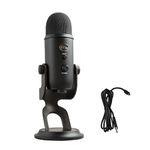 Blue Yeti USB Microphone for PC, Mac, Gaming, Recording, Streaming, Podcasting, Studio and Computer Condenser Mic with Blue VO!CE Effects, 4 Pickup Patterns, Plug and Play - Blackout