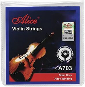 Alice Violin String Set E/a/d/g Violin Strings for Size 1/4 1/2 3/4 4/4 Set Ball, Silver (IKN-A703)
