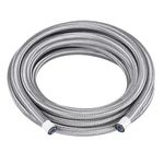 EVIL ENERGY 8AN PTFE Fuel Hose Line E85 Stainless Steel Braided 20FT Silver