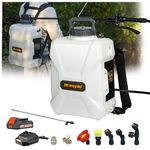 3Gallon Lawn Garden Sprayer Compatible with Dewalt 20V Battery, Backpack Pump Sprayer w/ 2.0Ah Battery, Translucent Water Tank, Adjustable Pressure, for Spraying Plants, Watering, Weeds, Cleaning