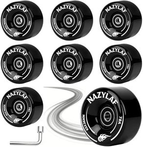 Nezylaf 78A Roller Skate Wheels 8 Pack 65x36mm with ABEC-9 Bearings, Polyurethane Material, Smooth Quiet & Shock Absorbing, Durable Replacement for Indoor Outdoor Skating