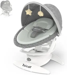 Zoicay 3-in-1 Baby Swing for Infants to Toddler with Motion Detection, Portable Baby Swing & Removable Swing Seat, BT Enabled & 360°Rotating Seat and Manual Remote with 3 Swing Modes & 5-Speeds(Gray)