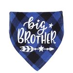 Dog Bandana Pregnancy Announcement, EYLEER Plaid Dog Bandana Scarf Big Brother Big Sister Pregnancy Announcement Pet Costume Accessories Gender Reveal Photo Booth Props Dog Bandana for Small Medium Large Dogs Cats and Other Animals (Blue Plaid)