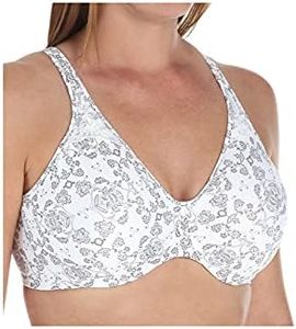 Bali Women's Passion for Comfort Minimizer Underwire Bra, Silver Lace Print, 34DDD