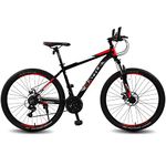 Vaux Battle 518 Gear Cycle for Men 26T with Alloy Frame & 21 Speed Shimano Gears,26inch MTB Bicycle for Age Group 12+ Years with Double Disc Brakes & Front Lockout Suspension (Red)