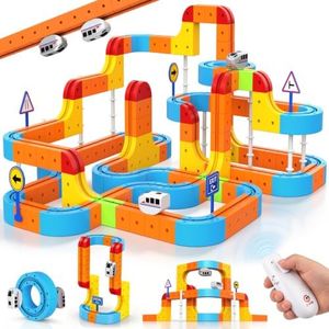 148PCS KlickRail Train Set for Kids: Remote Control Electric Train Set
