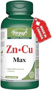 VORST Zinc 50mg + Copper 8mg 120 Vegan Capsules Max Strength Supplement | Helps With Immune Function | 1 Bottle