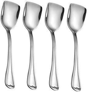 HISSF Ice Cream Spoons 18/10 Stainless Steel Dessert Spoon 4 Pcs, Shovel Spoons, 6.0 Inches, Dishwasher Safe