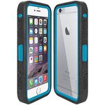 Amzer Crusta Rugged Embedded Tempered Glass Case with Belt Clip Holster for iPhone 6 Plus, iPhone 6s Plus (For Silver, Gold & Rose Gold iPhone 6/6s Plus) - Black on Blue