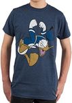 Disney Men's Full Size Donald Duck Tantrum T-Shirt, Navy Heather, Small