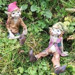 Fiesta Studios Pixies Sat Down Magical Mystery Garden Decor Figurines Elf & Fairy Children Set of 2 Height: 12cm