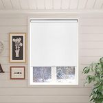 KCO Blackout Roller Blinds for Windows, Cordless Roller Window Blinds UV Protection Thermal Insulated Fabric, 100% Blackout Roller Shades for Windows, Office, Home, Bedroom, 40" W x 72" L, White
