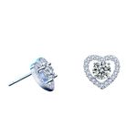 Heart shaped 0.5 carat Moissanite Stud Earrings, Sterling Silver Hypoallergenic and Brilliant cut