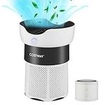 COSTWAY Air Purifier for Home, H13 True HEPA Filter Air Cleaner Remove 99.99% of Pollen, Smoke, Allergens, Dust, Odors, with 4 Speeds, 8H Timer, Sleep Mode, Child Lock & Air Quality Indicator