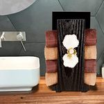 COCKTAIL Handcrafted Wooden Hand Towel Holder| Towel Stand for Bathroom| Napkin Holder for Washbasin| Towel Stand| Guests Towel Organizer Rack| Bathroom Accessories |Towel Rack Brown (M Agate)