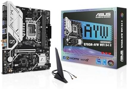 ASUS B760M-AYW WiFi D4 II Intel® B760 (LGA 1700) microATX mATX Motherboard, PCIe 5.0 x16 Support, Two M.2 Slots, DDR4, Realtek 2.5Gb Ethernet, Wi-Fi 6, HDMI, SATA 6 Gbps, Front USB 5Gbps, Aura Sync