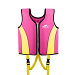 Gogokids Kids Swim Vest - Baby Folat Swim Training Jacket Toddler Buoyancy Swimsuit Swimwear for 2-3 years Boys Girls (Pink, S(2-3 years))