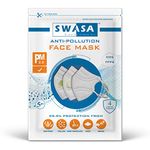 SWASA - Breathe clean air N95 Mask FFP2 Type Certified Reusable & Washable with Nose Pin (PM 2.5, Pack of 5, Without Valve).