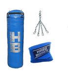 Hard Bodies 3 Feet Synthetic Leather Punching Bag- Blue- UNFILLED