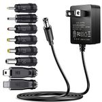 SoulBay 5V Power Supply AC100-240V to DC 5 Volt 2Amp Adapter Versatile Charger Cord 10W w/ 8 Tips, for USB Hub, TV Box, Tablet, Camera, BT Speaker, GPS, Webcam, Router and More 5V Electronics