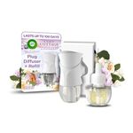 Air Wick Plug in Diffuser Kit, Cosy Cottage Frosted Roses & Snowberry, 1 Device & 1 Refill (19ml), Long Lasting Fragrance, Lasts up to 100 days, Plug in Air freshener