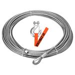 Winchmax Galvanised Steel Winch Cable/Wire Rope 26m x 9.5 mm. Minimum Break Load 8,229kg / 18,142lb. Suitable for winches up to 13,500lb. Includes 3/8 Inch G70 Forged Clevis Hook.