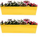 TrustBasket Rectangular Railing Plant - Yellow (23 Inch) Set of 2 | Heavy Duty Highly Durable Plant containerGamla for Indoor Home Decor & Outdoor Balcony Garden