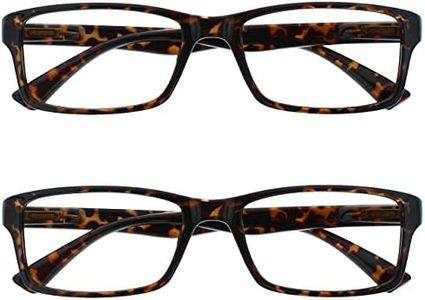 The Reading Glasses Company Brown Tortoiseshell Readers Value 2 Pack Designer Style Mens Womens RR92-2 +2.00