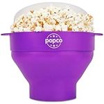 The Original Popco Silicone Microwave Popcorn Popper with Handles, Silicone Popcorn Maker, Collapsible Bowl Bpa Free and Dishwasher Safe - 15 Colors Available (Dark Orchid)