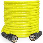 Kink Resistant Pressure Washer Hose 30m 1/4" M22 Brass Fitting Power Washer Hose Replacement for Ryobi, Troy Bilt, Greenworks, Craftsman Most Brand Power Washer, 3200 PSI