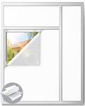 White Blackout Curtains for Bedroom, 39" x 58" Portable Blackout Blinds with 20 Sets Hooks & Loops Strips for 100% Blackout Window Film, Temporary Blackout Shades for Windows Cover Nursery Travel RV