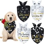 Frienda 4 Pieces Wedding Dog Bandana My Humans are Getting Married Pet Bandana She Said Yes Dog Scarf Dog Engagement Announcement Pet Wedding Photo Prop for Dogs and Cats