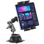 Jubor Tablet Car Stand with Suction Cup, 360° Rotate Adjustable iPad Car Mount, Dashboard Windscreen Tablet Holder for iPad Air Mini, iPhone, Galaxy, 4.7-12.9" Tablets and Smartphones