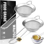 Walfos Small Fine Mesh Tea Strainer, Mini Stainless Steel Sieve with Handle, 2.8 Inch Kitchen Metal Sifter Strainers for Tea, Juicing, Coffee, Cocktail, Powdered Sugar, Matcha (2 Pack)