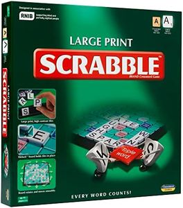 IDEAL | Large Print Classic Scrabble: Extra Large Board with Clear, Large-Print Text and Letter Tiles | Classic Games | Word Games | for 2-4 Players | Ages 10+