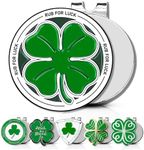 ClubSmith® Lucky Golf Ball Marker with Magnetic Hat Clip, Irish Clover & Shamrock, Premium Alignment Putting Mark, Funny Golf Accessories & Gifts for Men and Women (Rub for Luck)