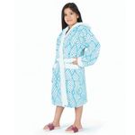 Rangoli 100% Cotton Jacquard Kids Bathrobe For Girls and Boys 400 GSM | Ultra Soft Plush Hooded Bathrobe with 2 Pockets & Adjustable Belt | Gown Bathrobe for Kids 9-10 Years, Blue