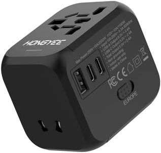 Adattatori universale da Viaggio, Adattatore da viaggio in tutto il mondo, USB A e 2 USB C PD 20W, 2500W AC con fusibili doppi, Adattatore di rete internazionale per US UK EU Cina, Francia, Germania