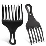 salbsever 2 Pcs Afro Comb for Curly Hair Afro Pick Hair Pick Comb Pick Hair Comb Plastic Wide Hair Pick Comb Double Fist Pick Large and Small Afro Pick Comb for Hair Styling Detangle Wig Braid