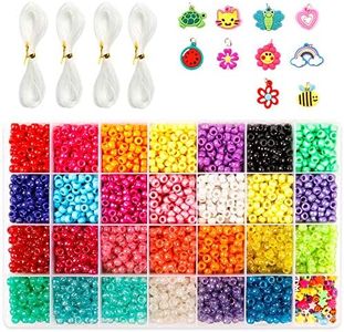 INSCRAFT Pony Beads, 4,600 pcs 9mm Pony Beads Set in 27 Colors with Letter Beads, Star Beads and Elastic String for Bracelet Jewelry Making by