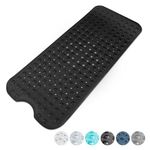 KEPLIN Premium Non-Slip Bath Mat - 200 Suction Cups, BPA, Latex Free, Mildew Resistant, Machine Washable - Safe, Durable & Comfortable for Bathroom Tubs (Black, Bath, 100 x 40cm)