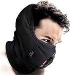 Naroo Z9H - Premium Zip-up Air Control Anti-Fog 3D Chamber Half Balaclava Mask Neck Warmer for Winter Skiing Snowboarding (Black)