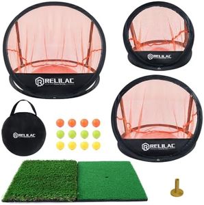 RELILAC Pop Up Golf Chipping Practice Net Set - Indoor/Outdoor Golfing Target Accessories Kit for Golf Practice - Improve Your Short Game - Great Gifts for Men, Dad, Mom, Husband, Women, Kid, Golfers