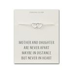 Philip Jones Sterling Silver Mother and Daughter Quote Heart Link Bracelet