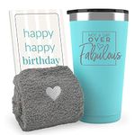 Sodilly Not A Day Over Fabulous 45th Birthday Women Present Gift Set - Tumbler - Fuzzy Socks - Cute Card - Birthday Celebration Set for Women - Ideal Birthday Present for Woman - Bestie and Sister